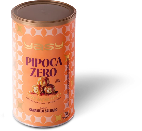 Lata de Pipoca Zero YASY sabor Caramelo Salgado